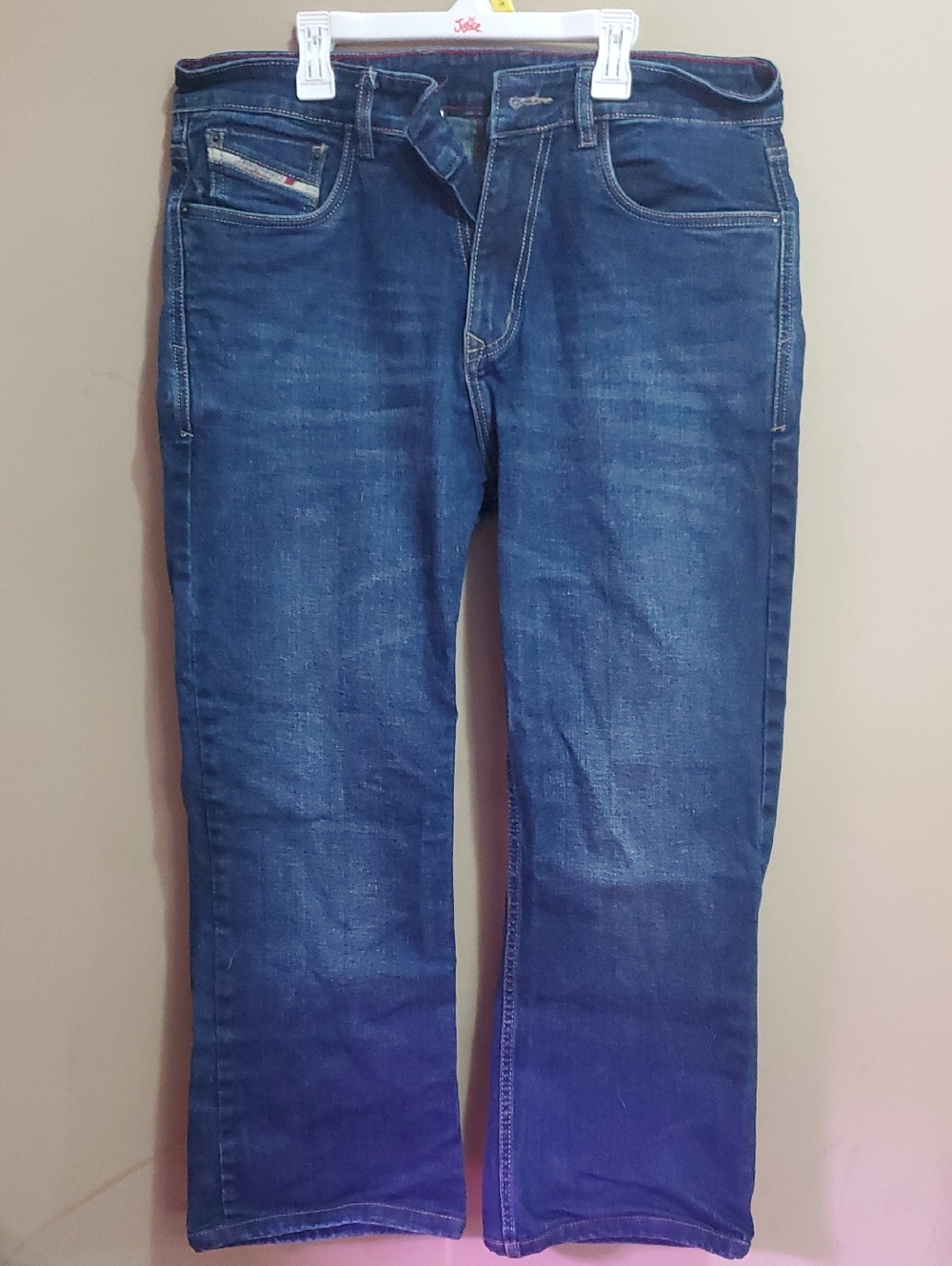 Diesel Men's Classic Dark Blue Straight-Leg Jeans Size 34